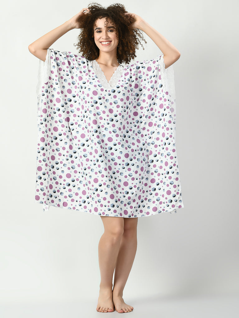Women's Viscose Rayon Mauve Nightdress