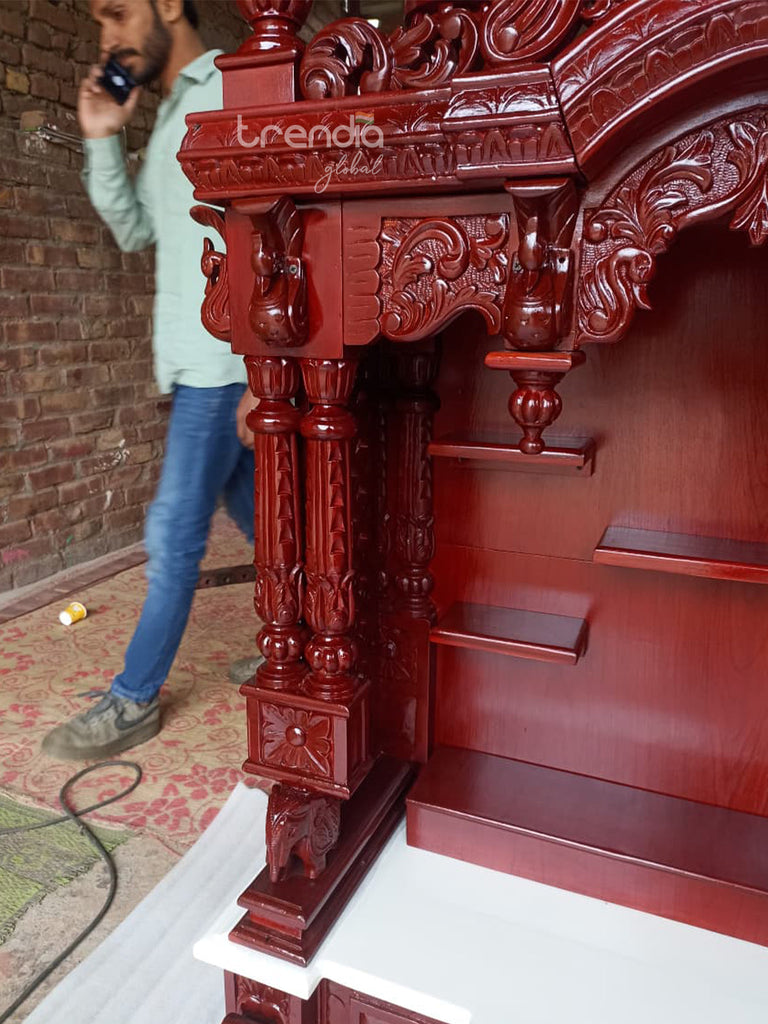Hand Carved Teak Wood Temple For Home