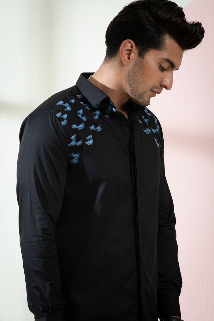 Men's Black Color Blux Full Sleeves Shirt
