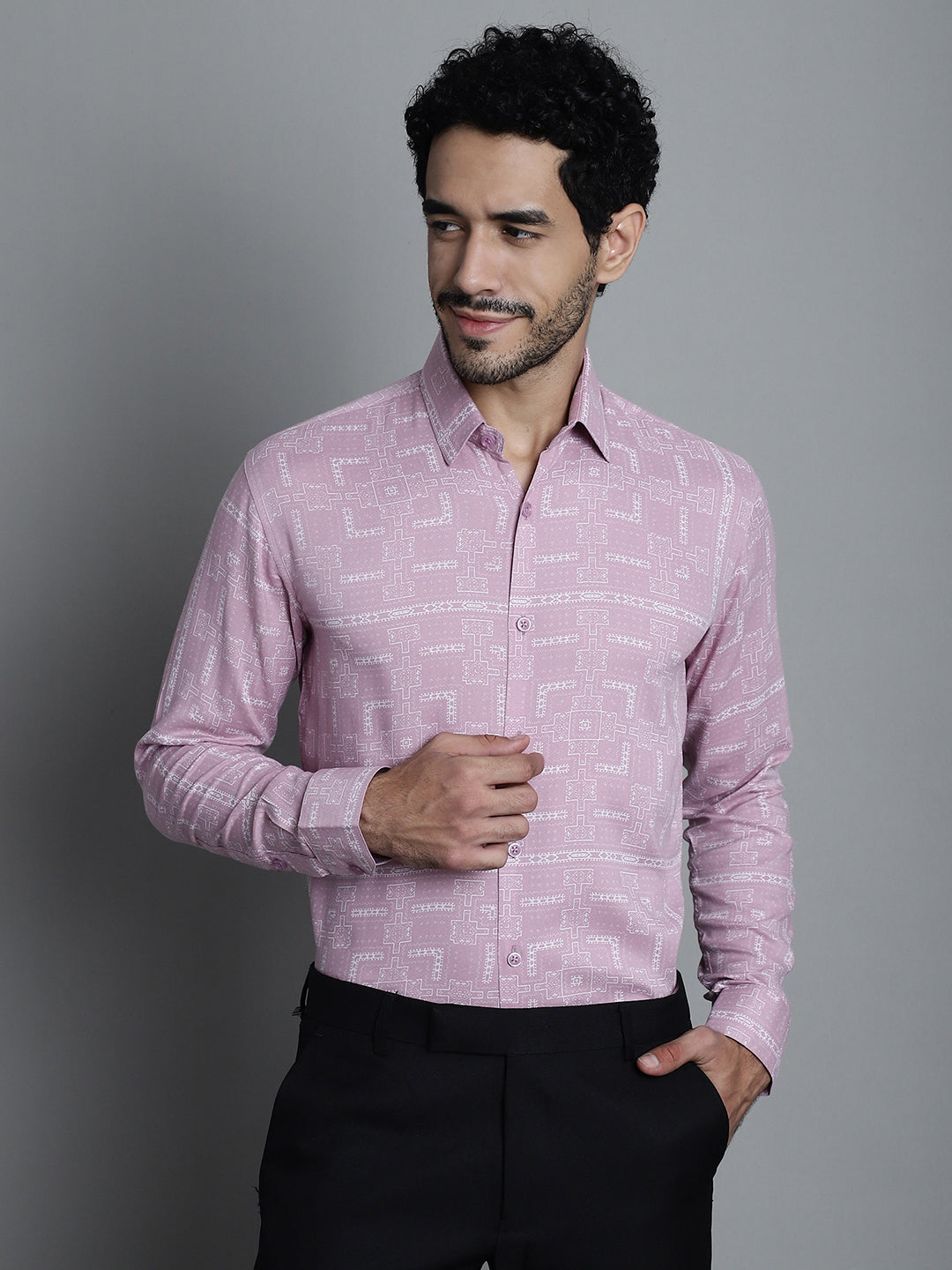 Men's Geometric Printed Formal Shirts - Taantav