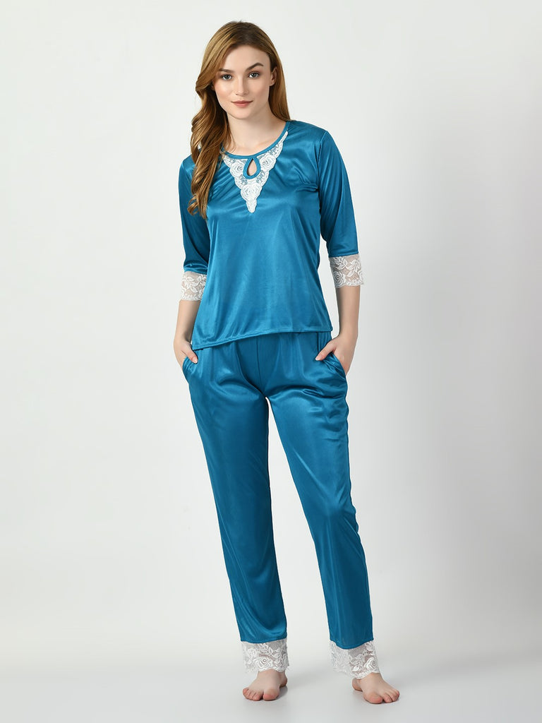 Women's Satin Blue Nightdress