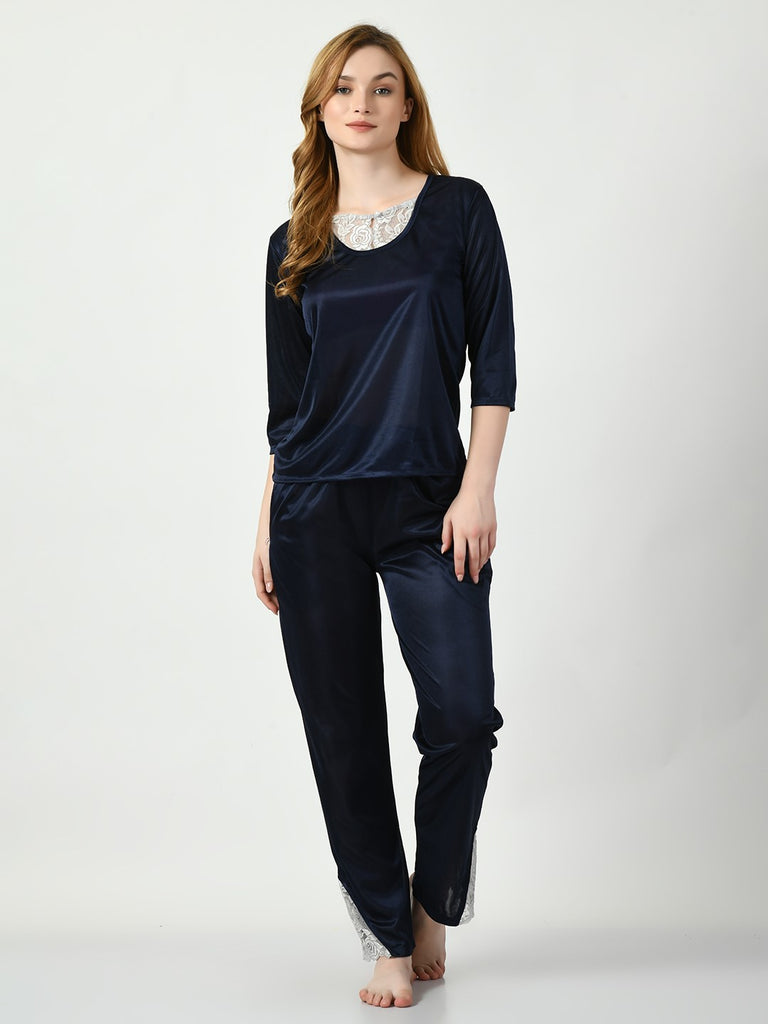 Women's Satin Blue Nightdress