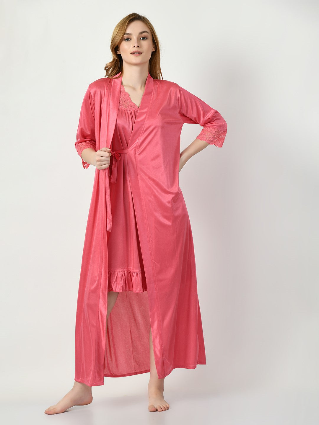 Women's Satin Pink Nightdress