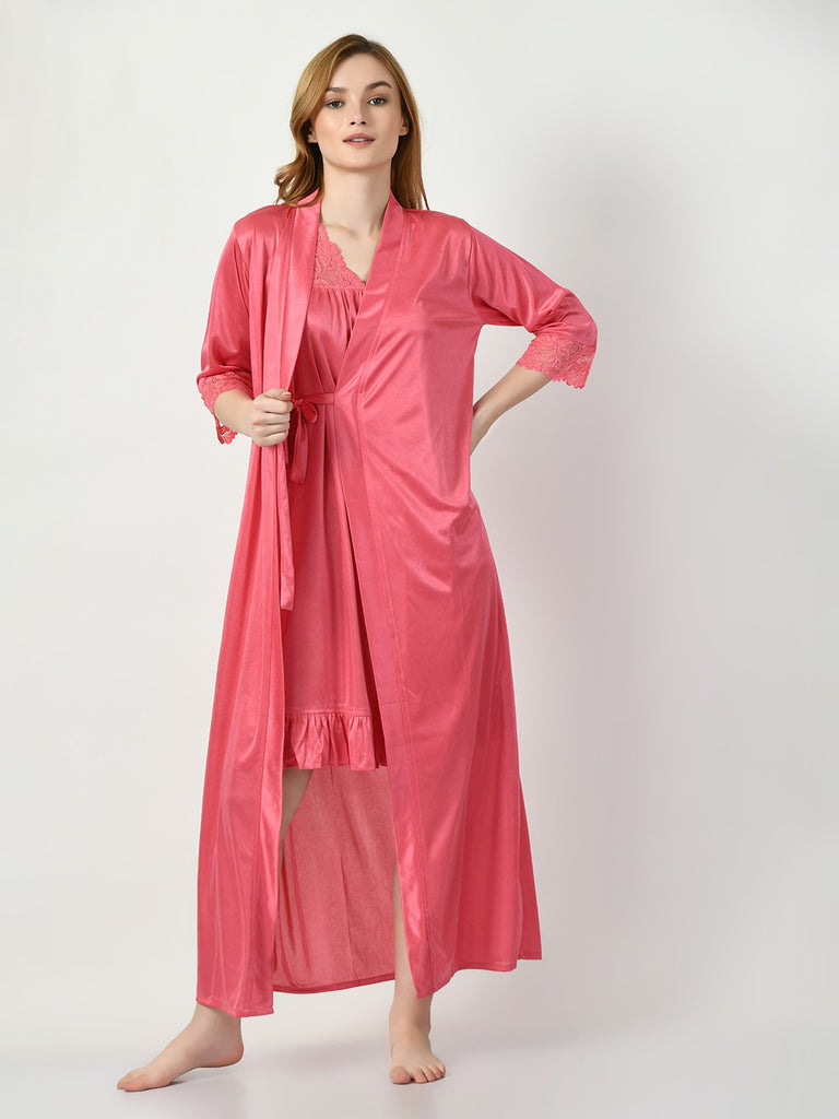 Women's Satin Pink Nightdress