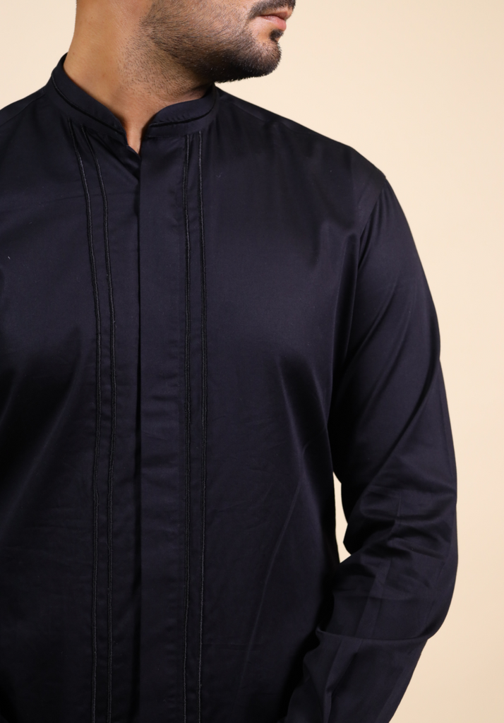 Men's Black Color Dirdum Black Designer Shirt Full Sleeves Casual Shirt