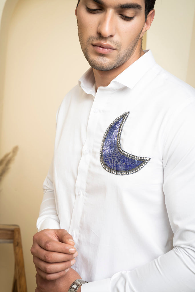 Men's White Color Antila Full Sleeves Shirt
