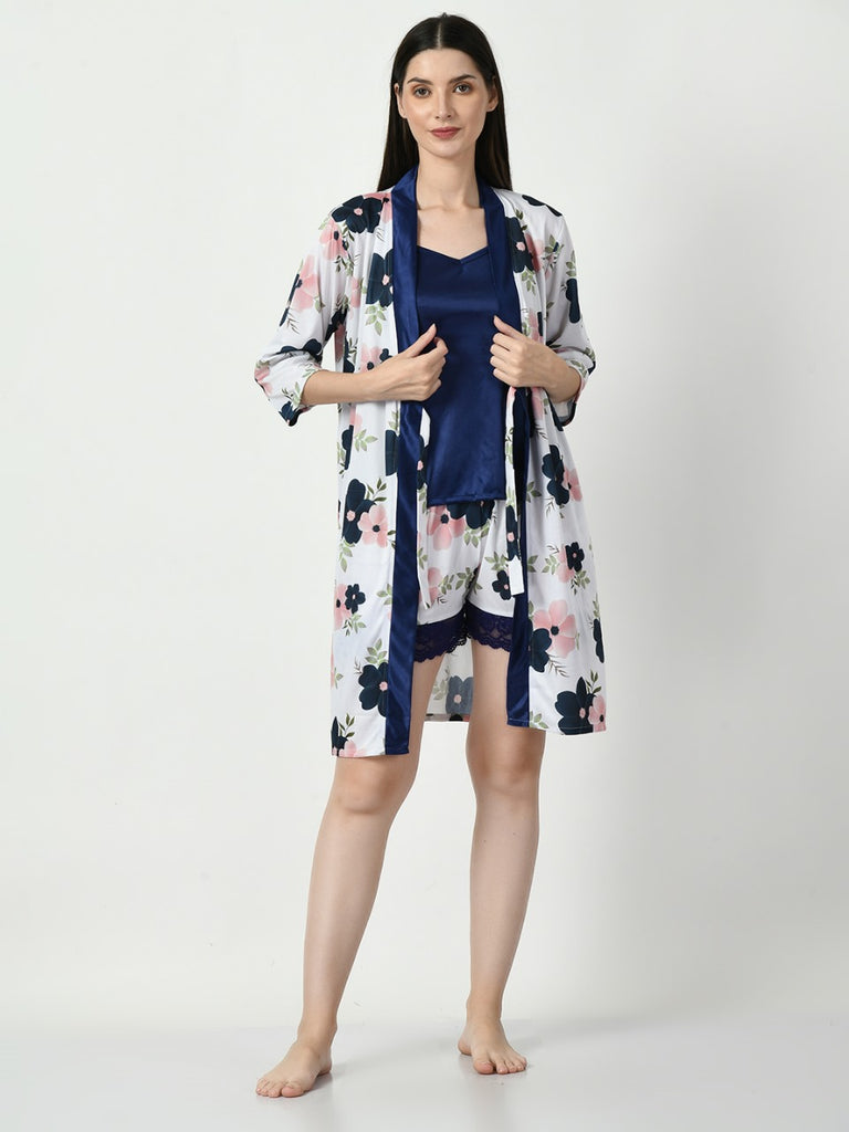 Women's Satin Blue Nightdress