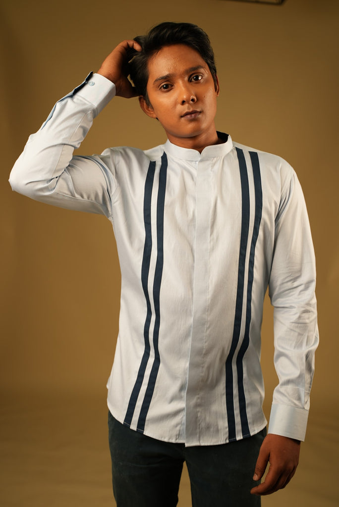 Men's Blue Color Blue Lina Shirt Full Sleeves Casual Shirt