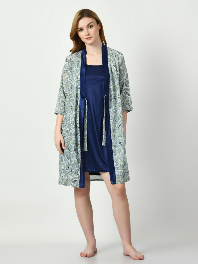 Women's Satin Blue Nightdress