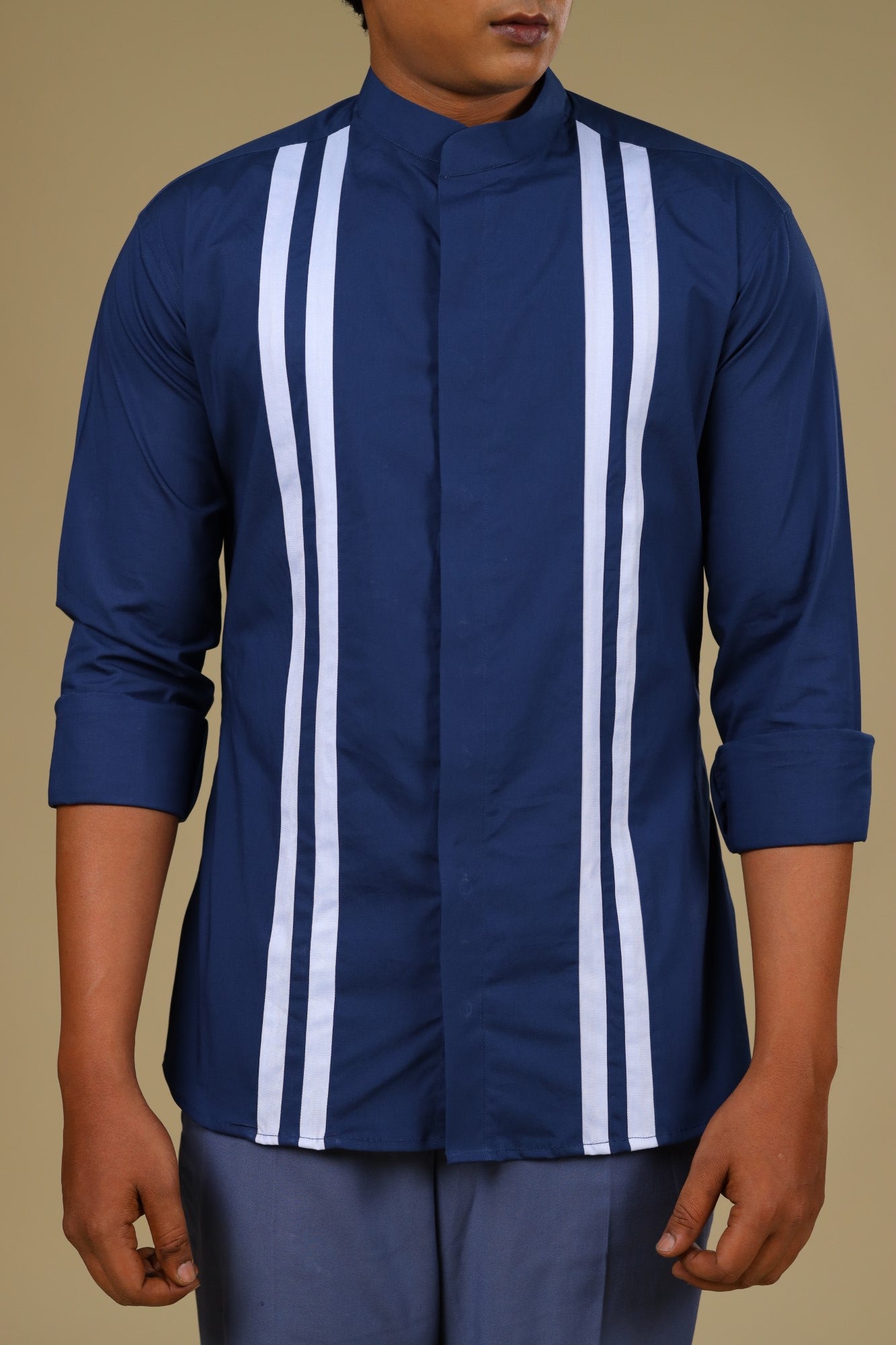 Men's Light Blue Color Blue Turk Shirt Full Sleeves Casual Shirt - Hilo Design