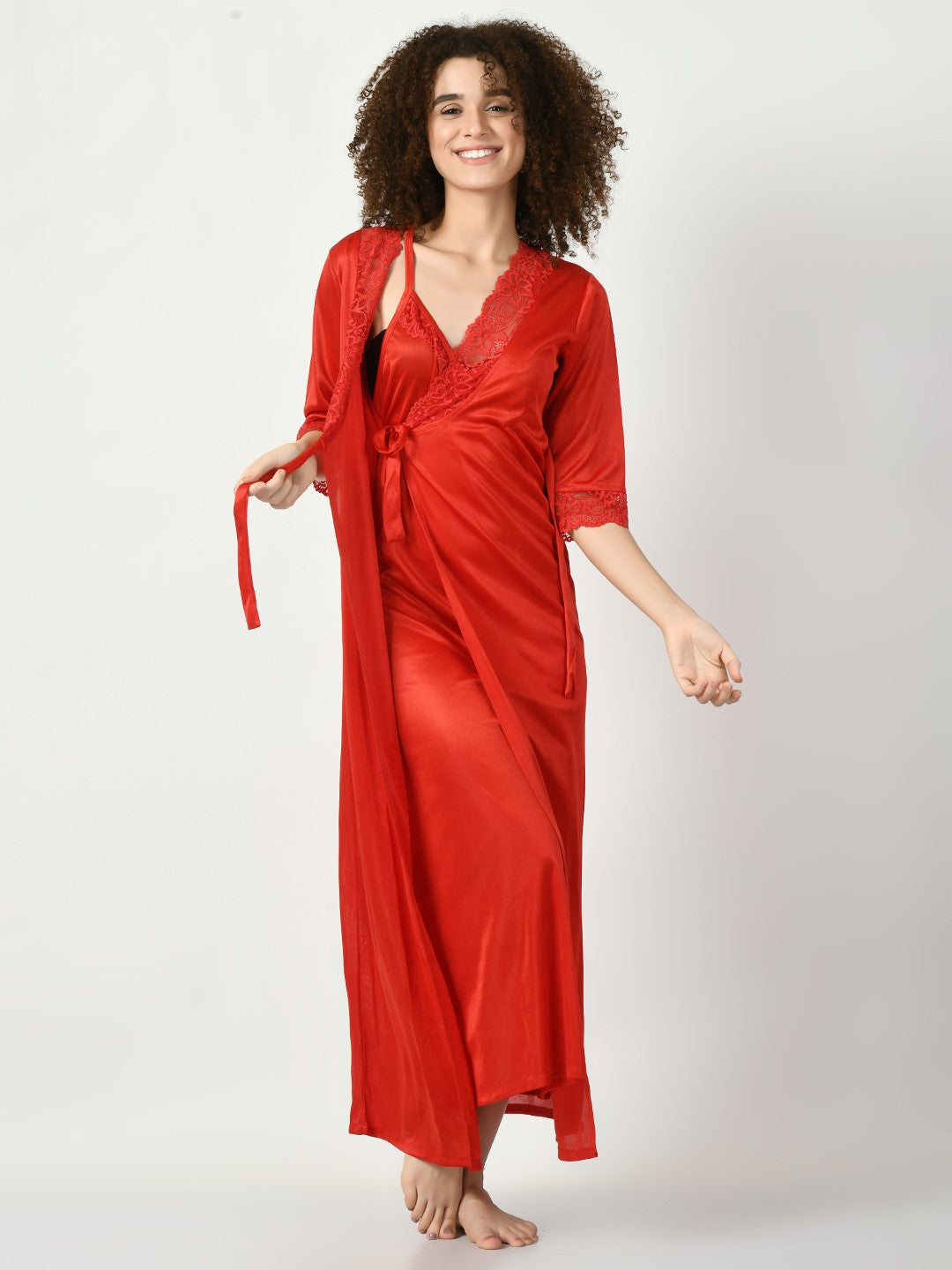 Women's Satin Red Nightdress - Legit Affair
