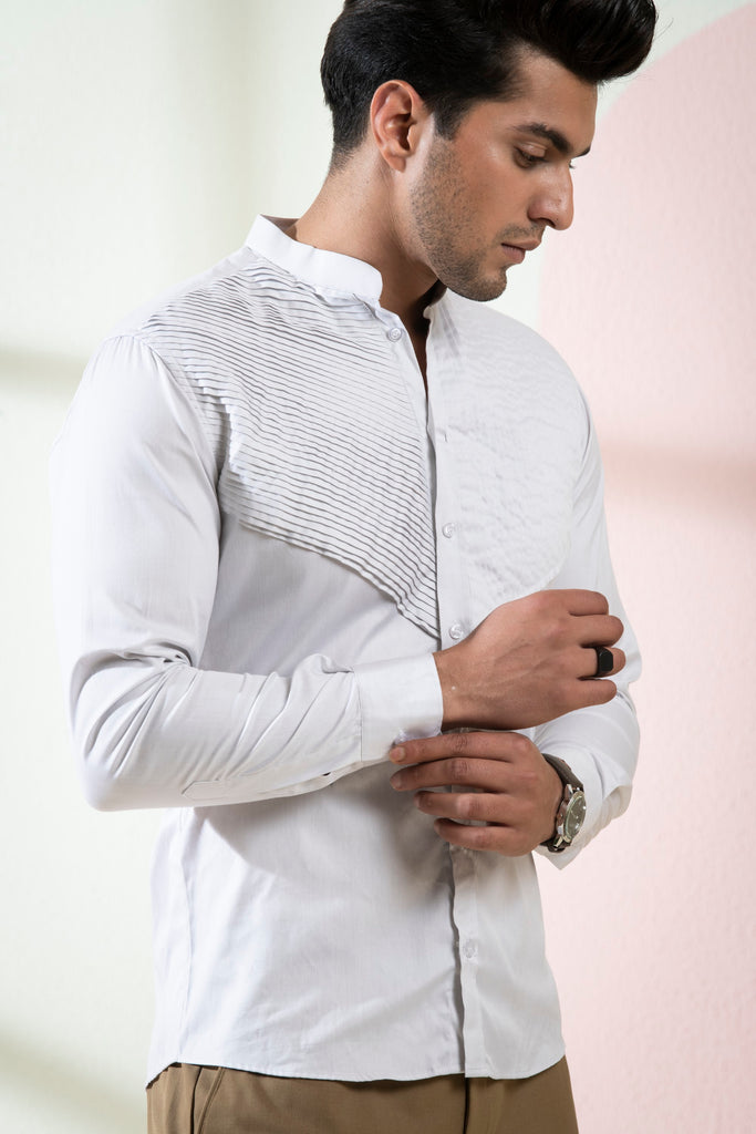Men's Grey Color Ober Full Sleeves Shirt