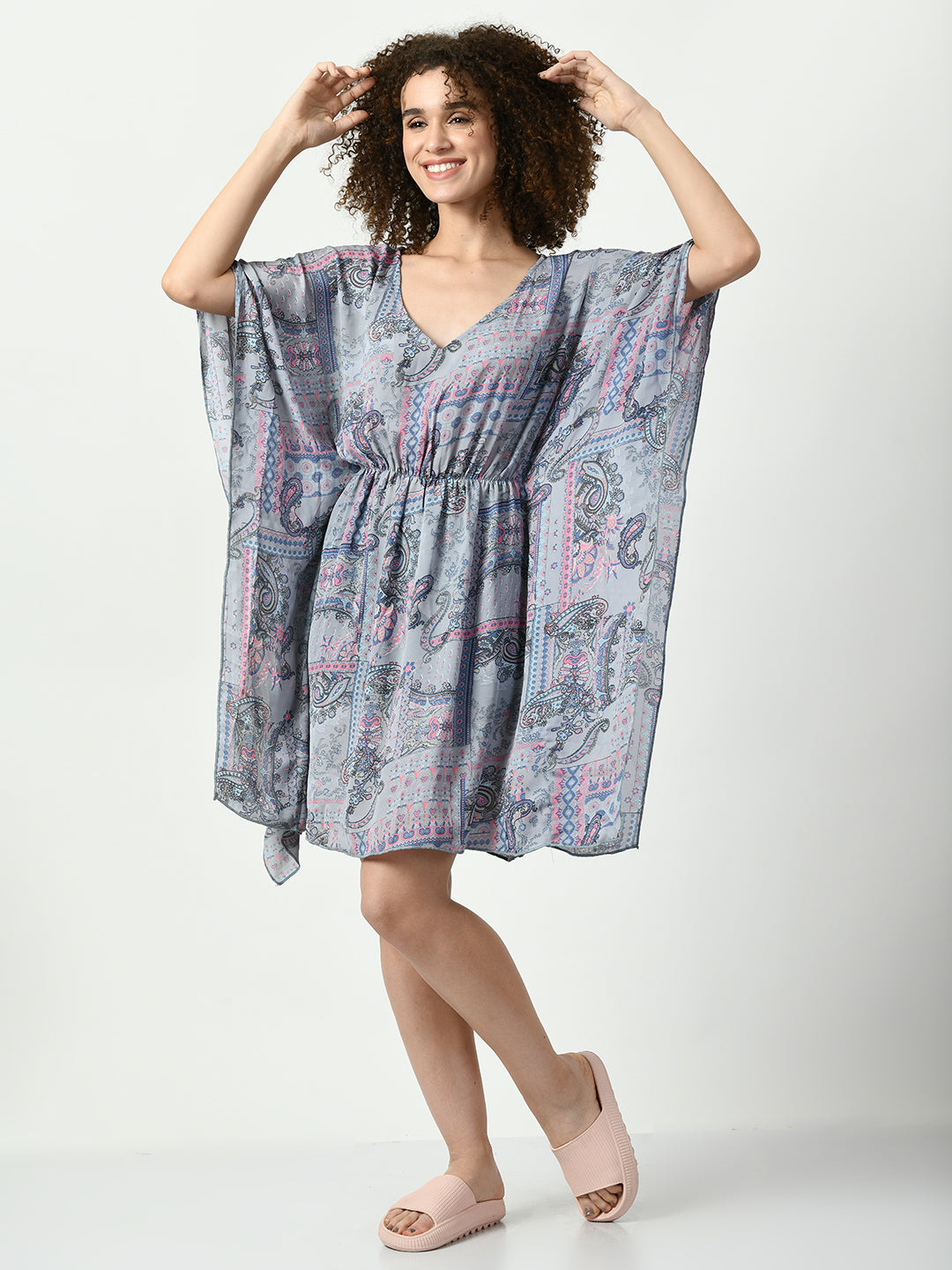 Women's Georgette Grey Nightdress