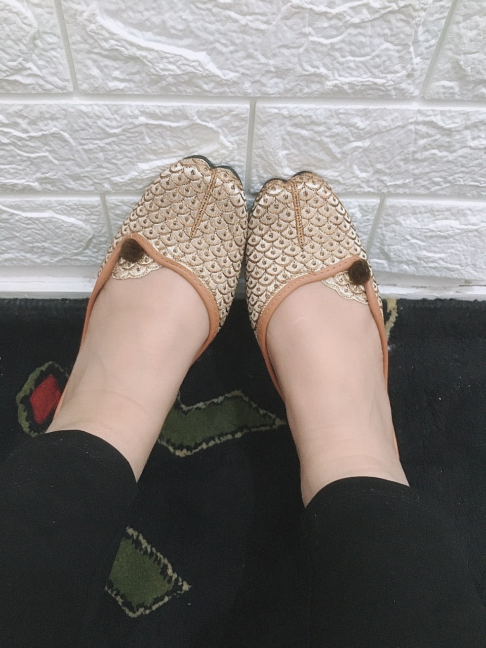 Women's Copper Embroidered Indian Handcrafted Ethnic Comfort Footwear