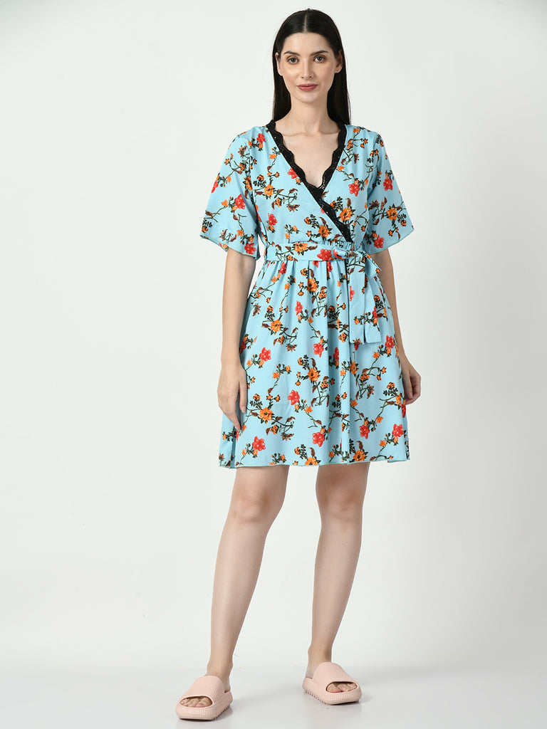Women's Silk Blue Nightdress