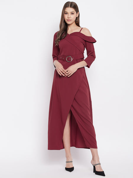 slim fit dress slacks Burgundy Taffeta Midi Dress – self-portrait-EU
