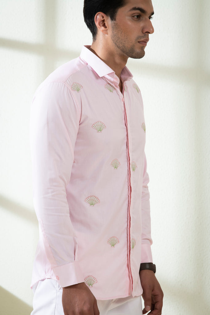 Men's Light Pink Color Shello Full Sleeves Shirt