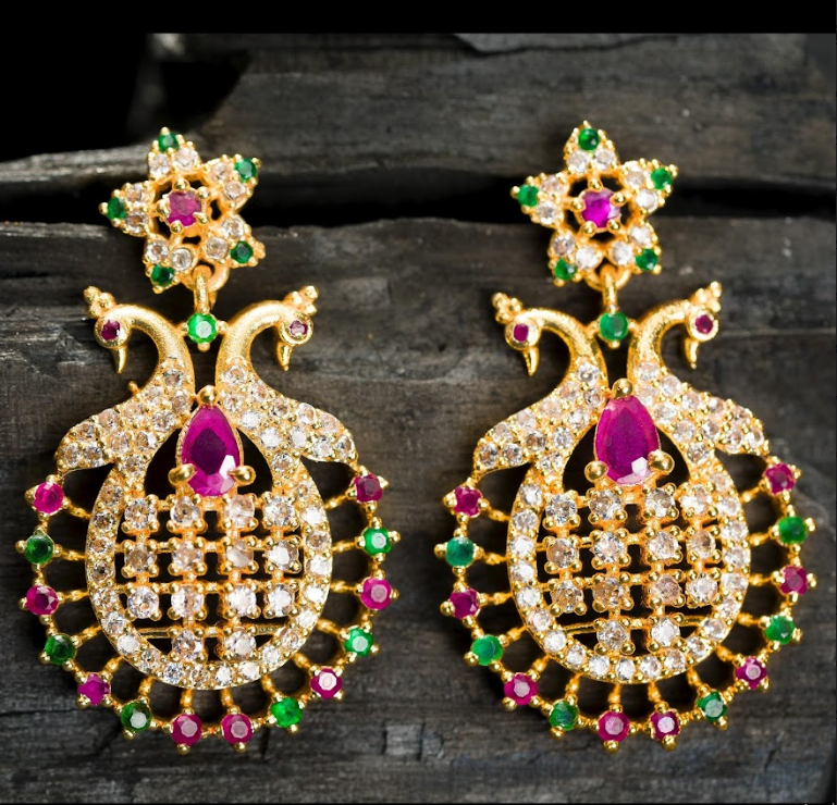Women's Stone Fancy Tops Gold Plated