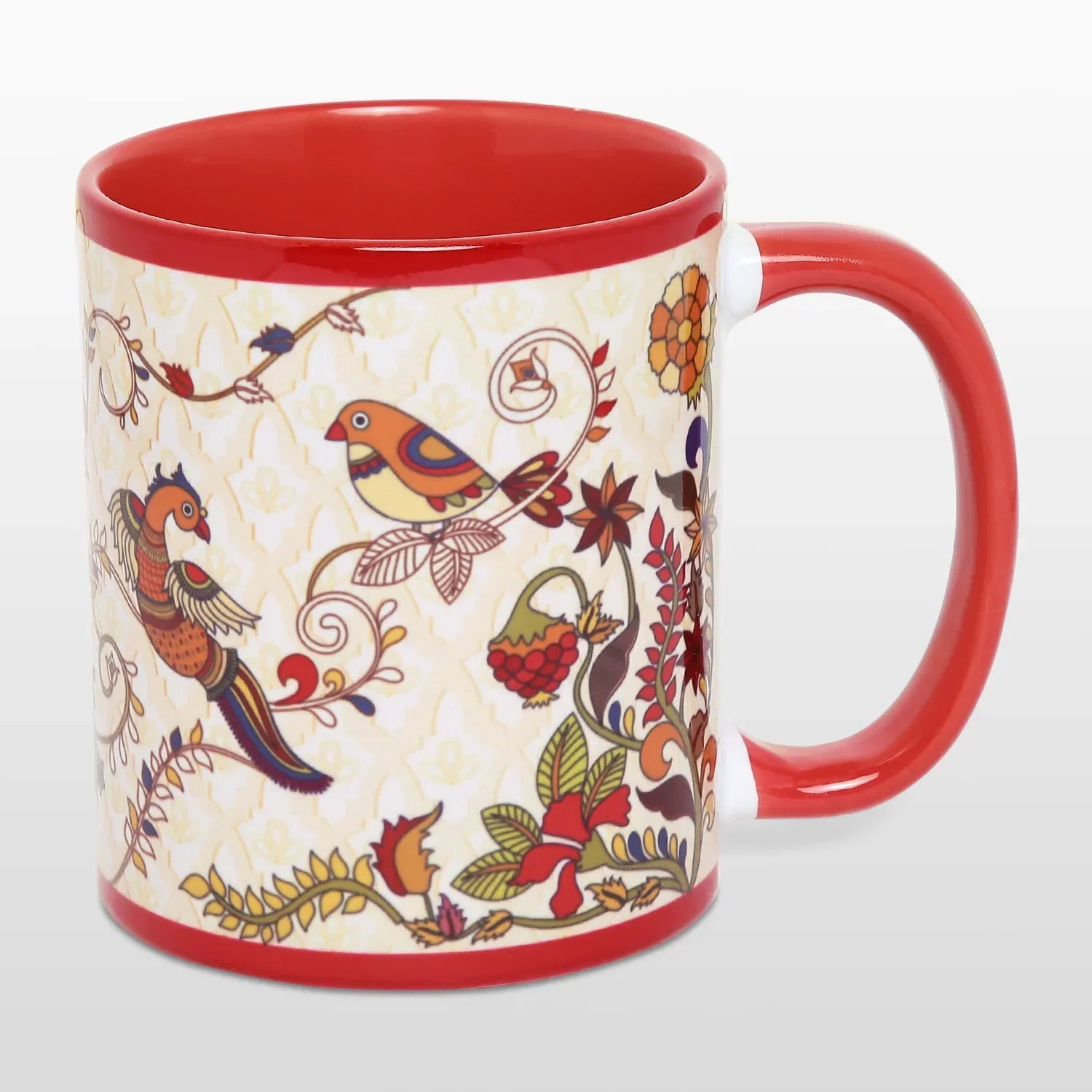 Kalamkari Birds Ceramic Mug By Trendia Decor