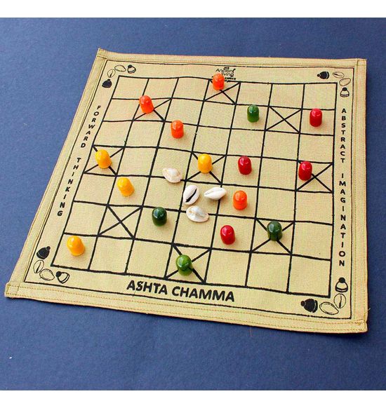 Ashta Chamma / Chowka Bara / Katta Mane / Ludo board game (Crafted in raw Silk)