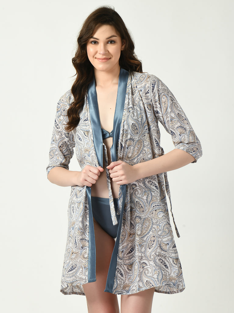 Women's Georgette Grey Nightdress