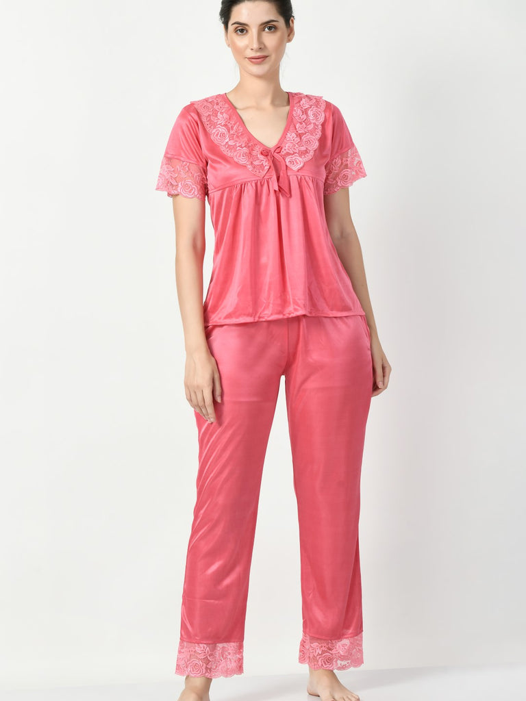 Women's Satin Pink Nightdress