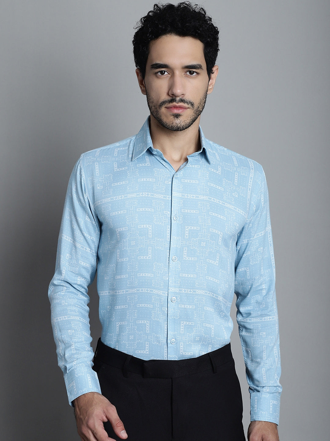 Men's Geometric Printed Formal Shirts - Taantav