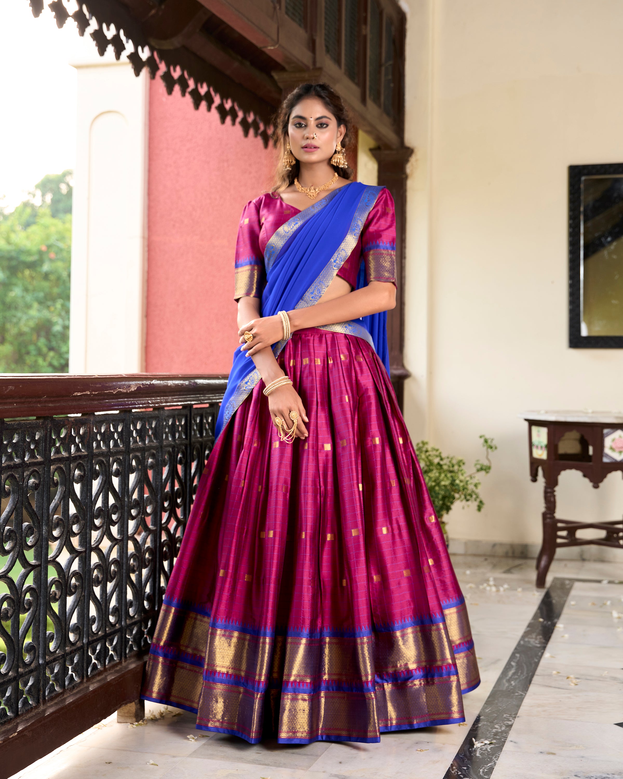 Women's Pink Color Cotton Silk Lehenga Choli