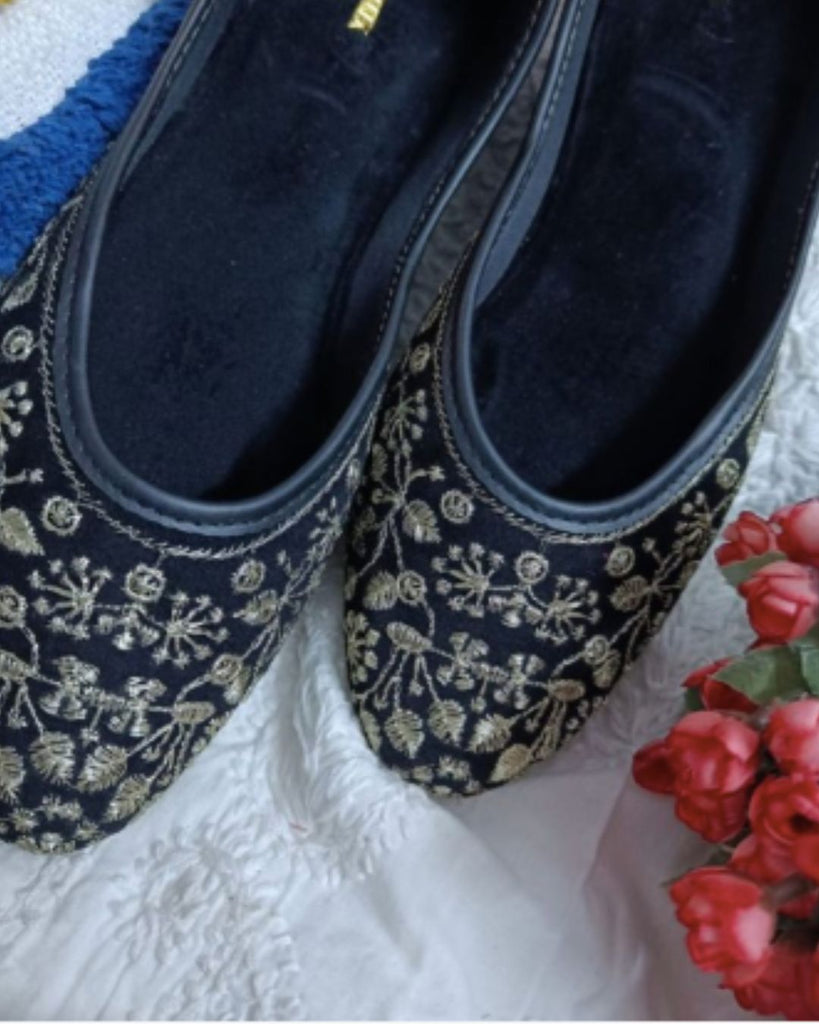 Women's Black Designer  Indian Ethnic Comfort Footwear