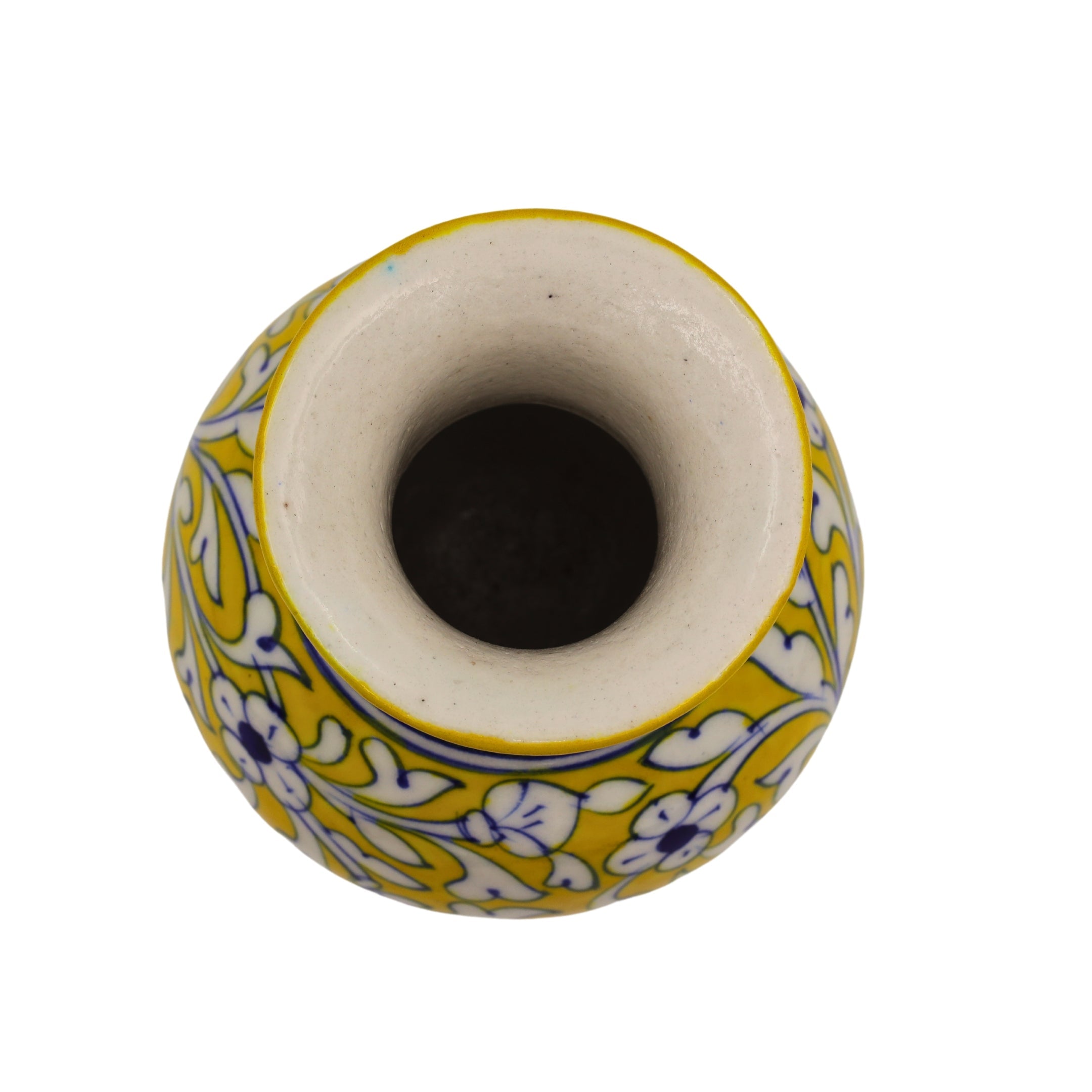 Blue Pottery Flower Vase - Yellow - Natriel