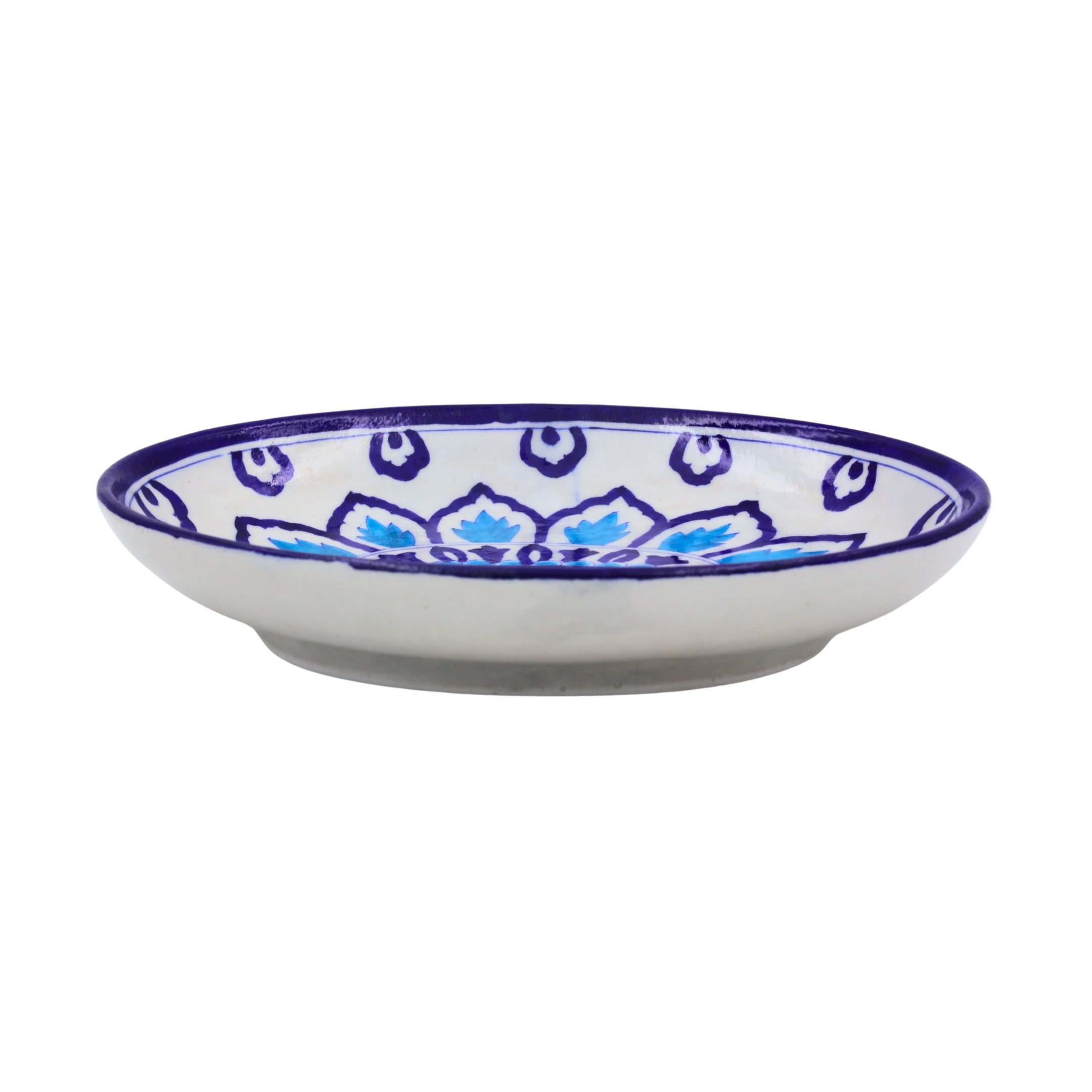 Blue Pottery Oval Plate - Natriel