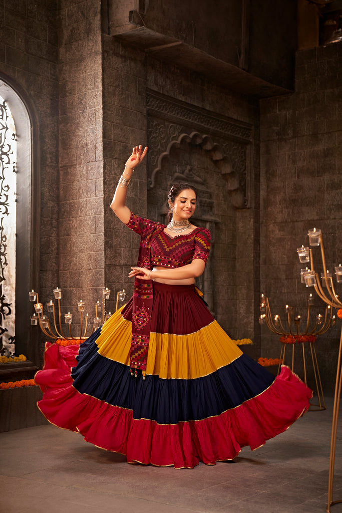 Women's Multi Color Viscose Rayon Lehenga Set
