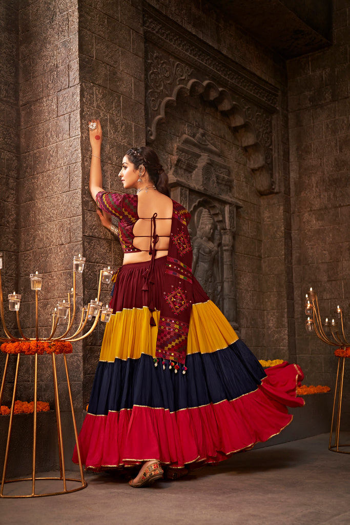 Women's Multi Color Viscose Rayon Lehenga Set