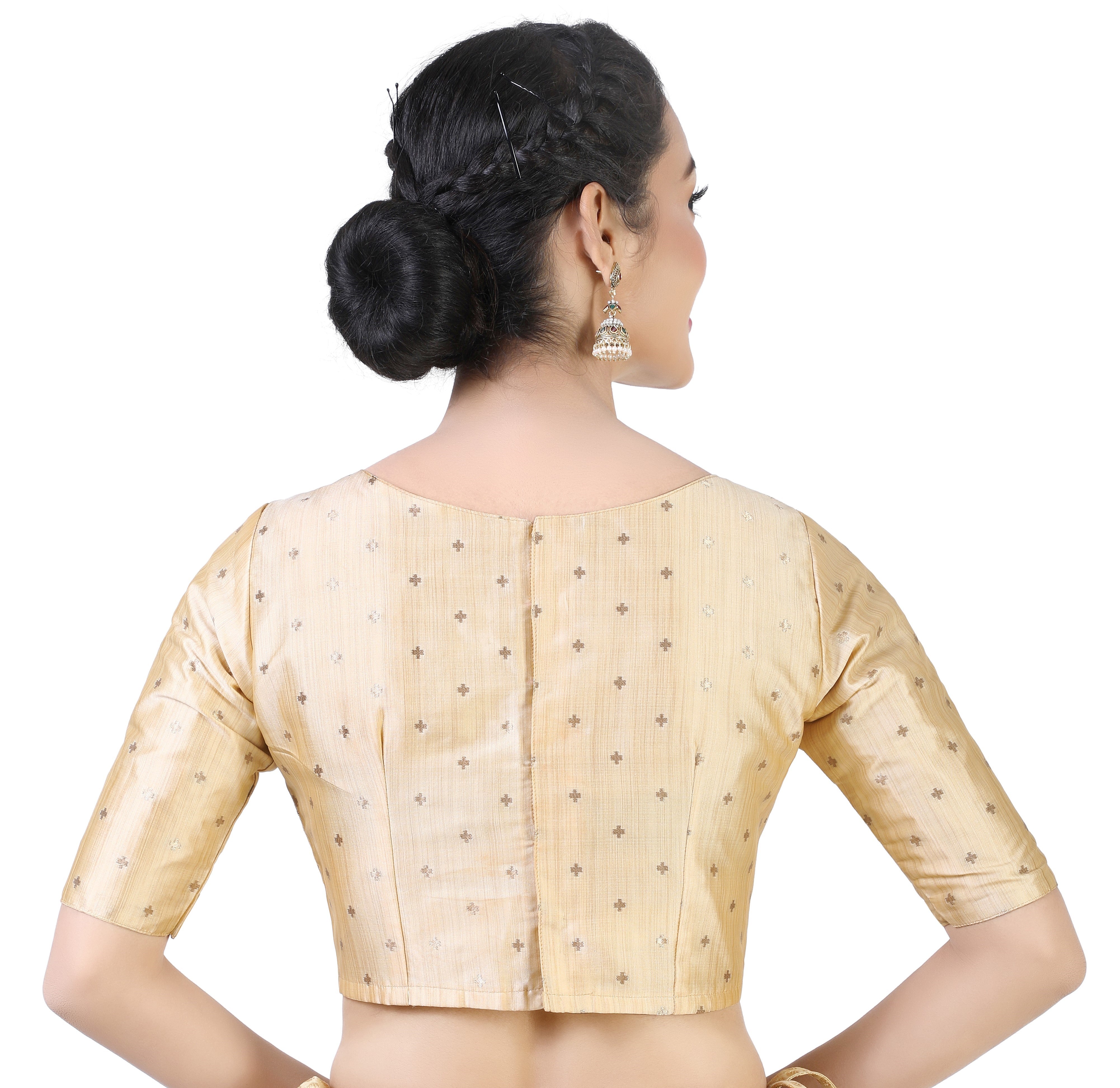 Women Gold Saree Blouse by Shr