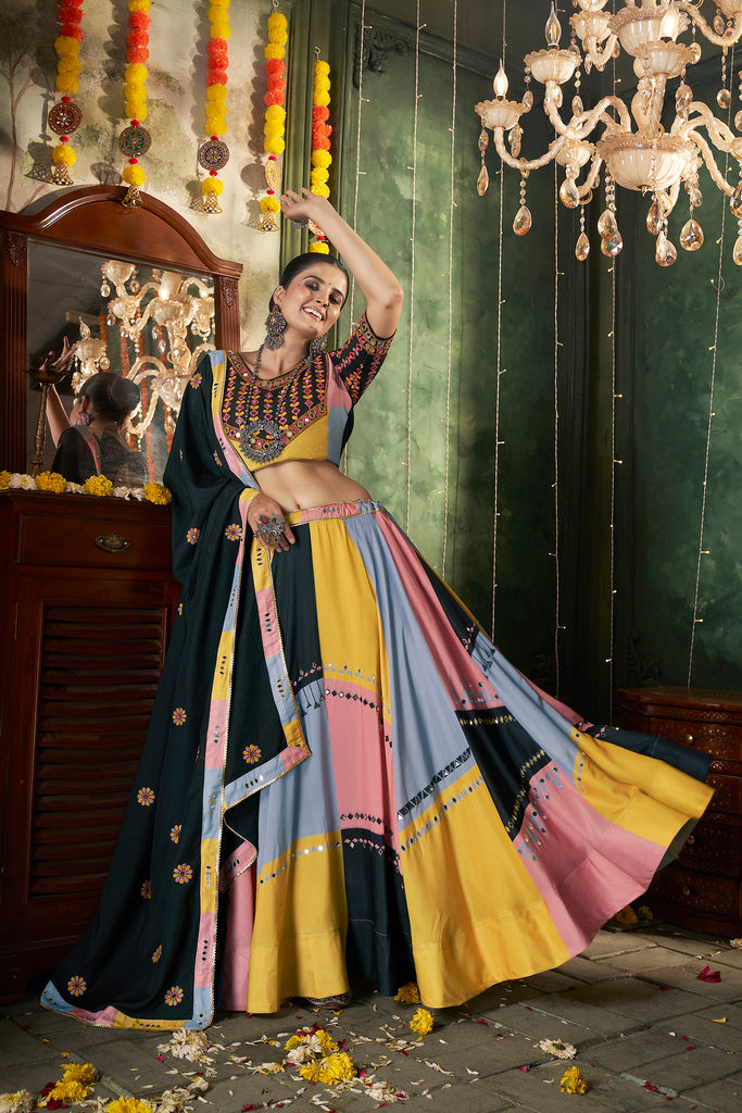 Women's Multi Color Maslin Cotton Printed Lehenga Set