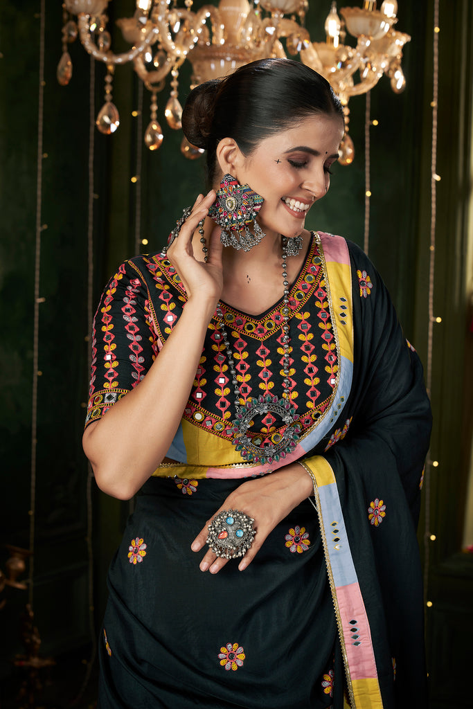 Women's Multi Color Maslin Cotton Printed Lehenga Set