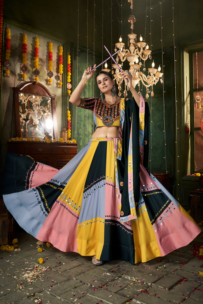 Women's Multi Color Maslin Cotton Printed Lehenga Set