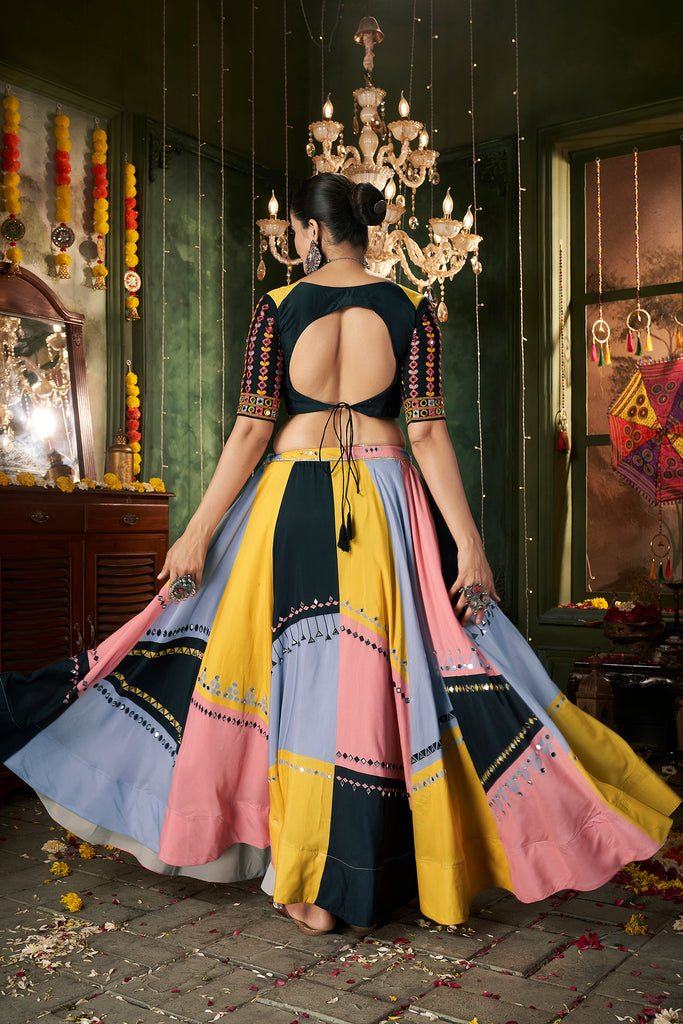 Women's Multi Color Maslin Cotton Printed Lehenga Set