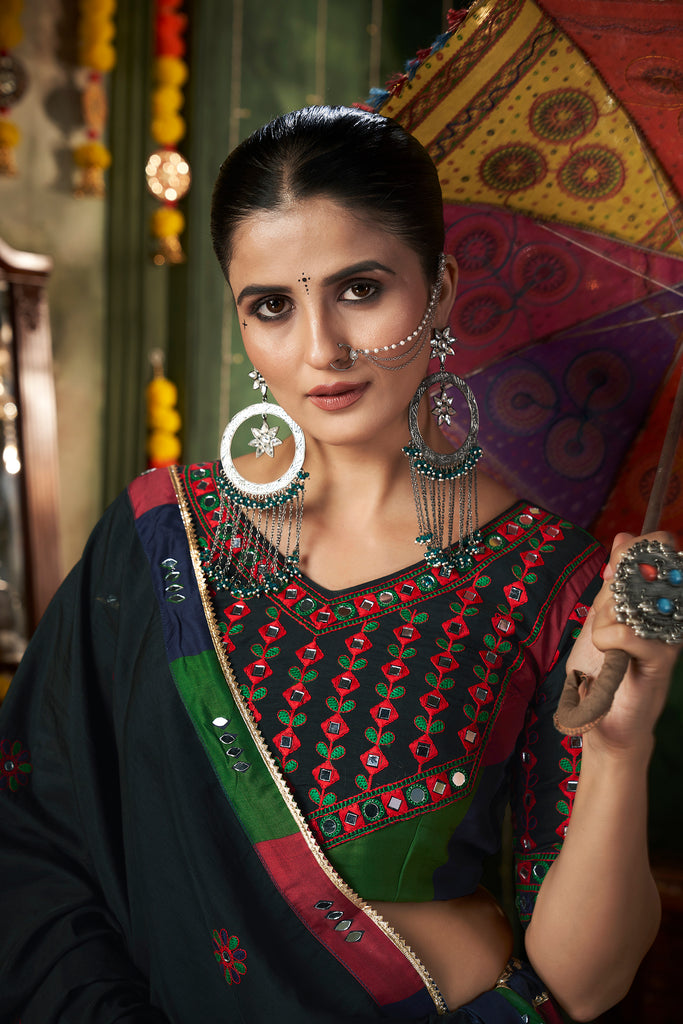 Women's Multi Color Maslin Cotton Printed Lehenga Set