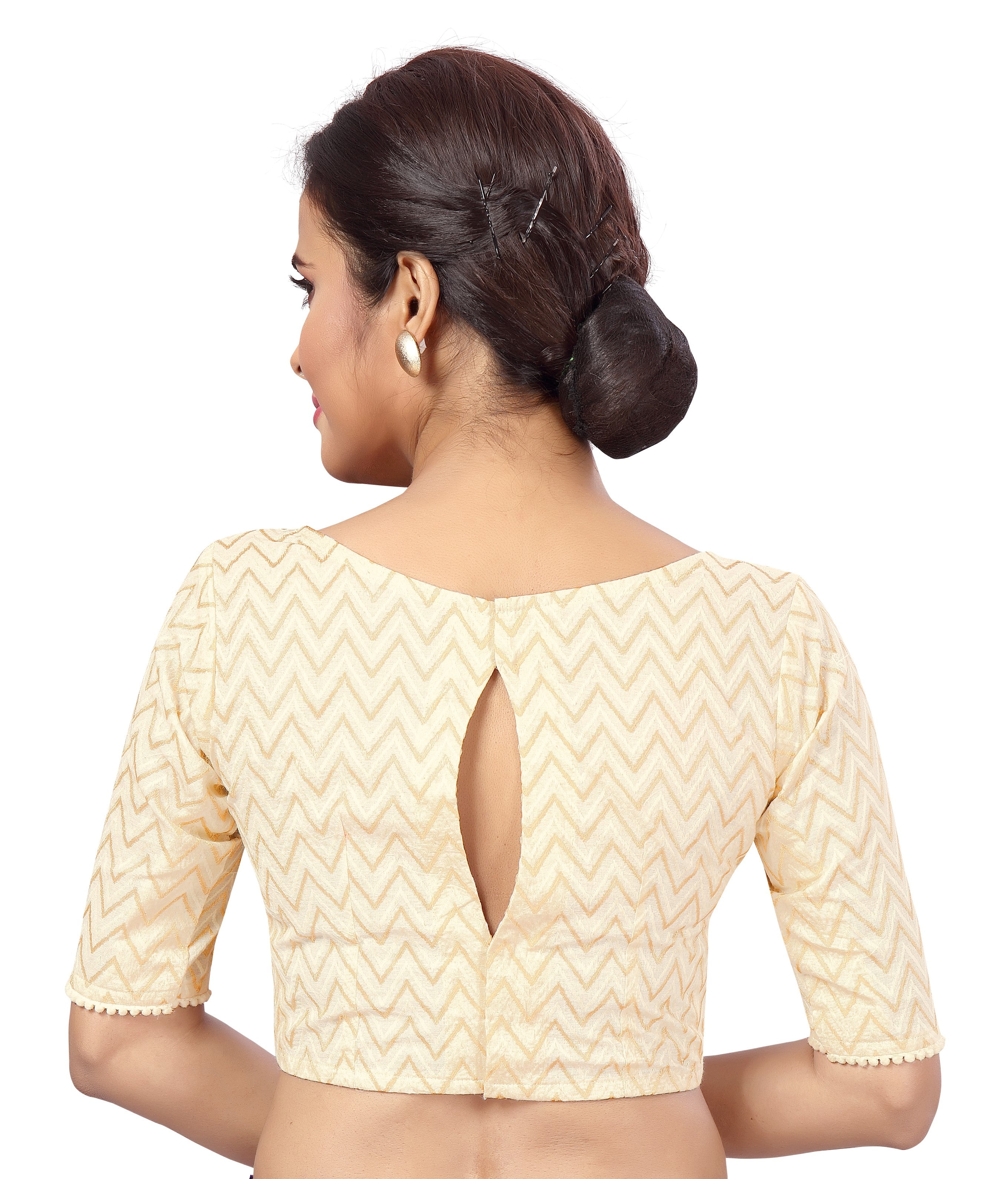 Women's Readymade Pure Cotton Elbow Length Sleeves Saree Blouse - Shringaar