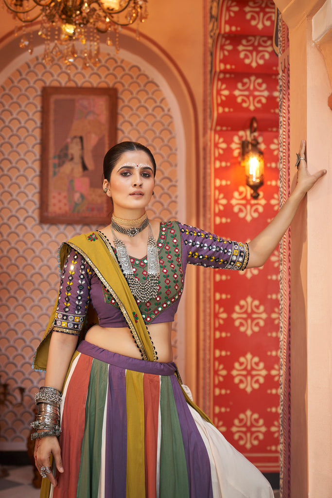 Women's Multi Color Viscose Rayon Lehenga Set