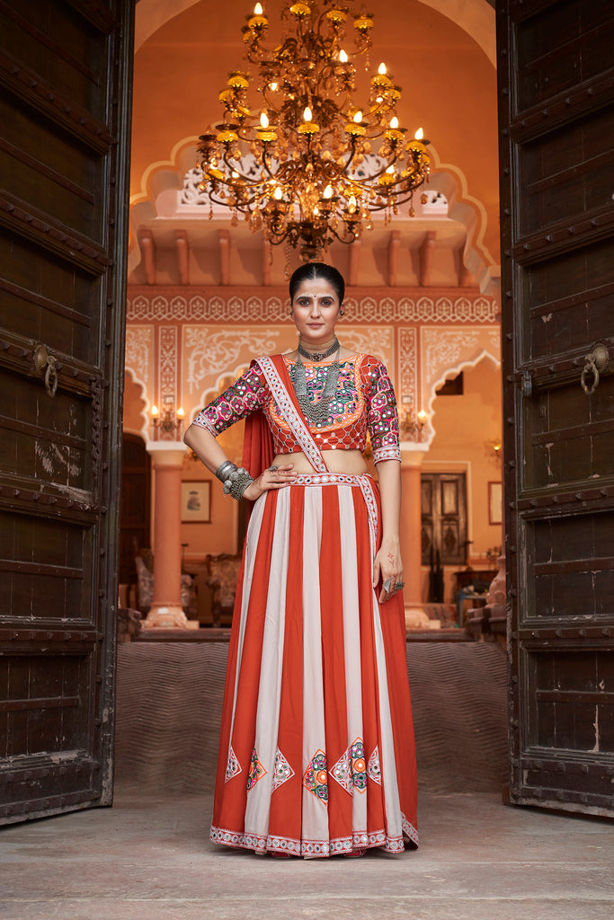 Women's Multi Color Viscose Rayon Embroidery Lehenga Set