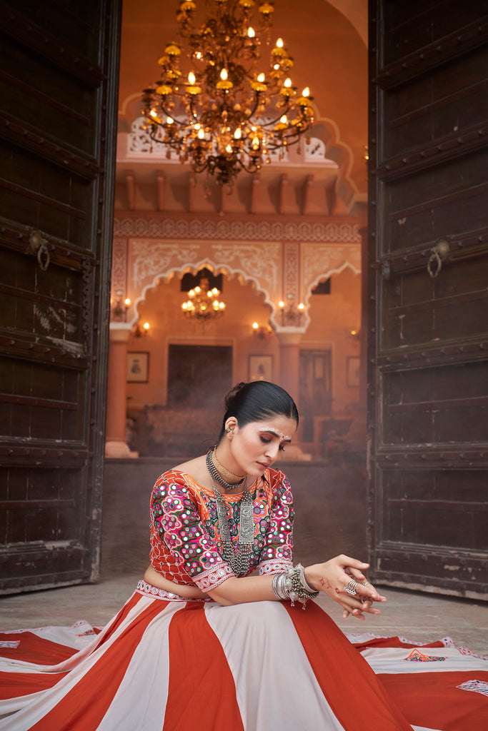 Women's Multi Color Viscose Rayon Embroidery Lehenga Set