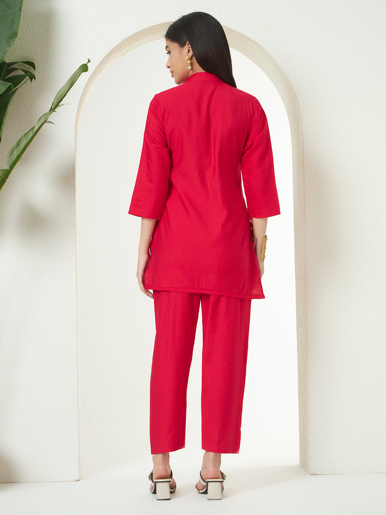 Women's Rani  Mulberry Emroidery Work Co-Orde Set