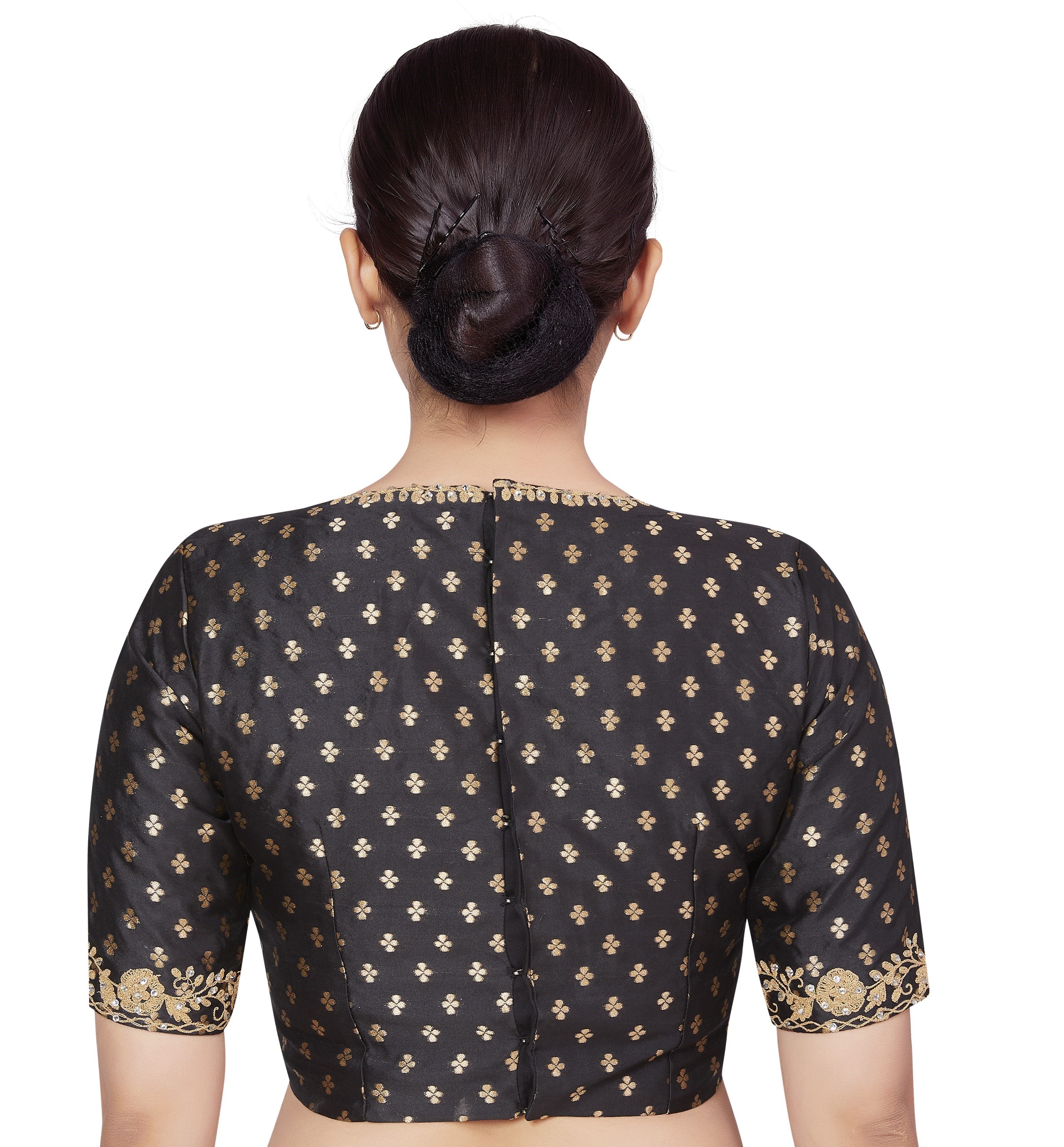 Women's Readymade Brocade Embroidered V-Neck  Saree Blouse - Shringaar