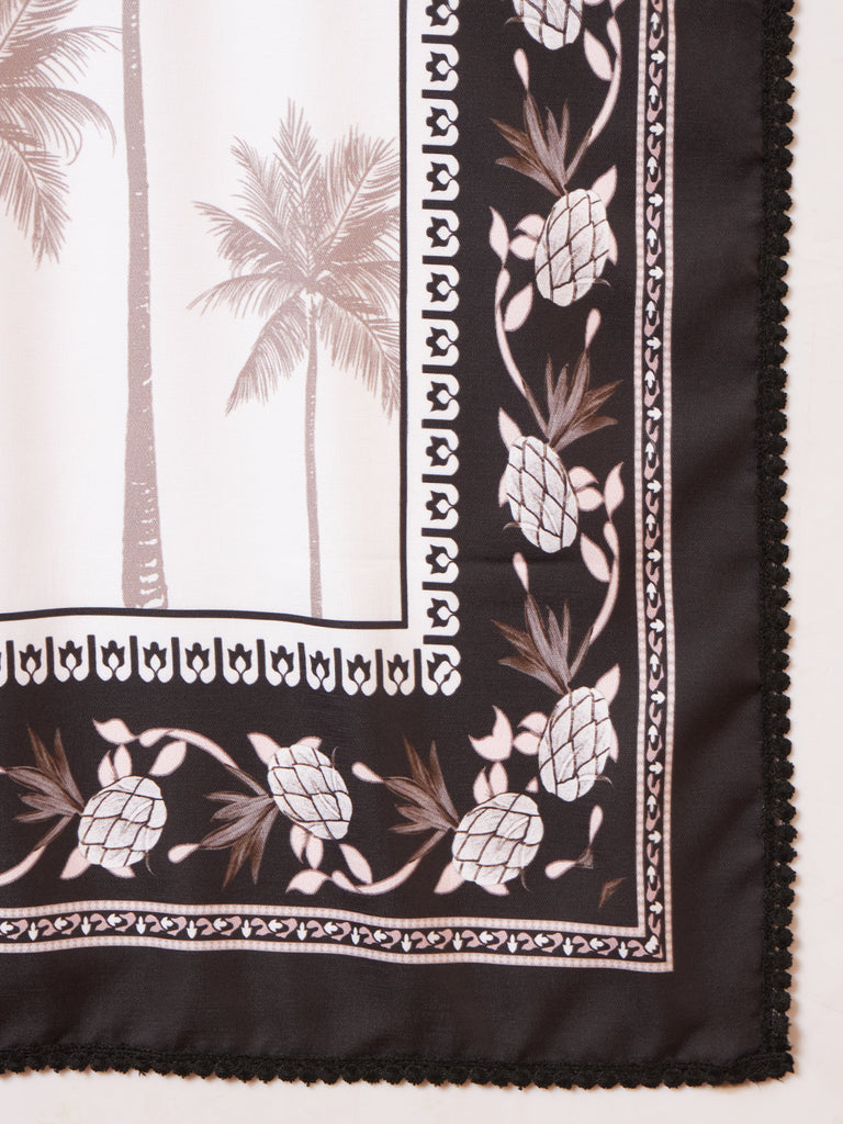 Women's Off Black Blend Silk Hand Work Kurta Set