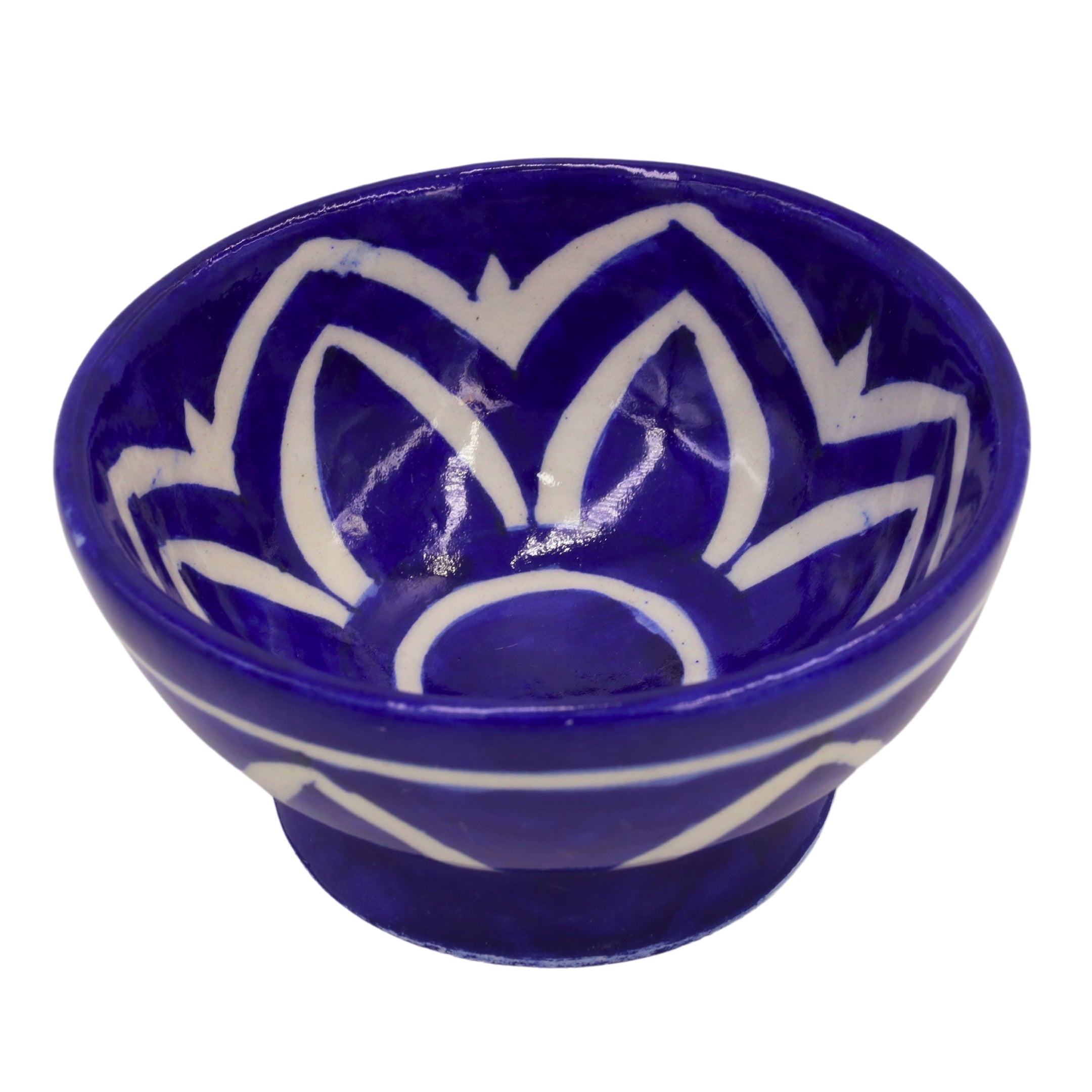 Blue Pottery Round Bowl - Blue Color - Natriel