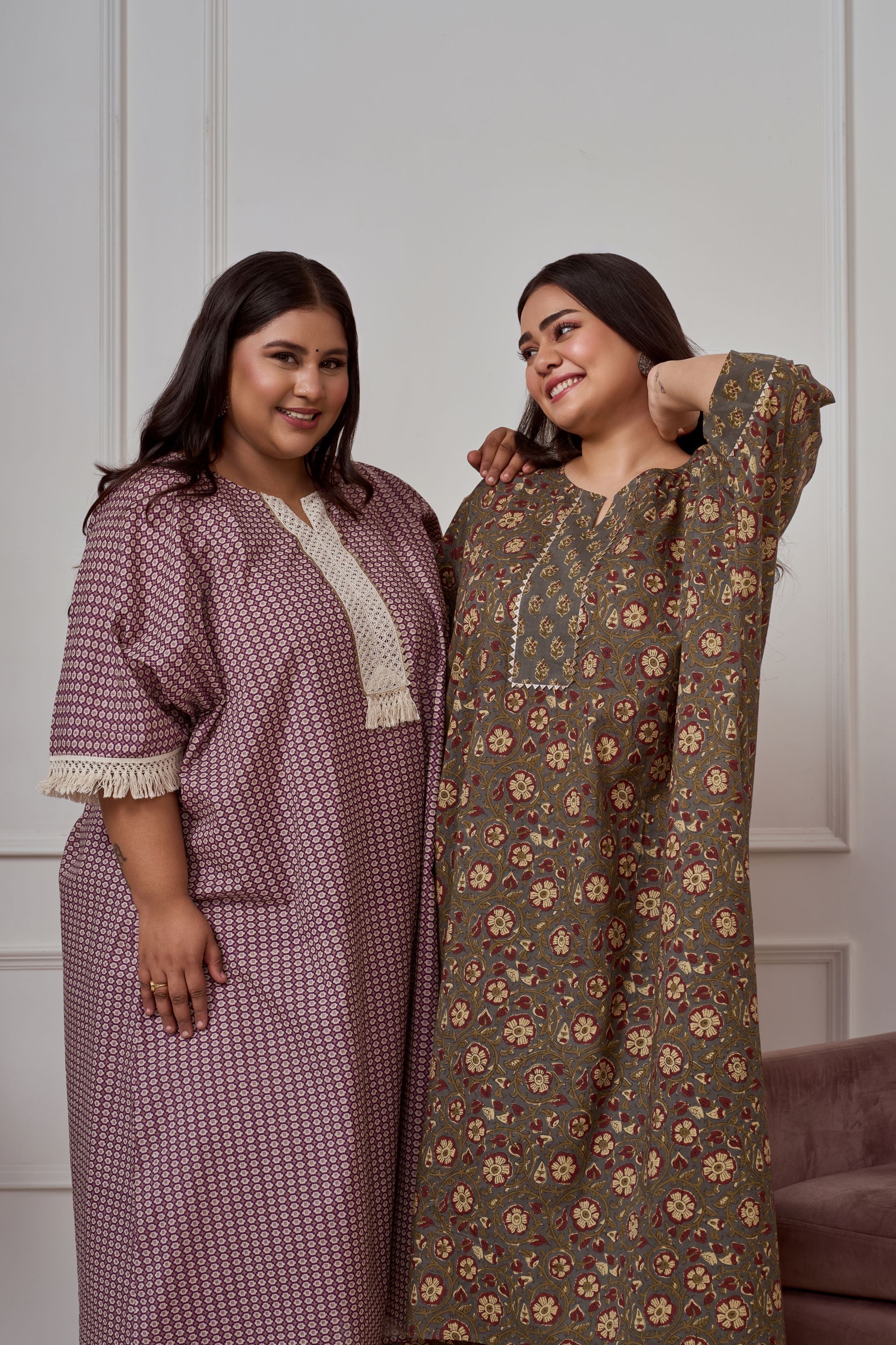 Women's Wine Geomtric Print Co-Ord Set With Lace Accents - Nangalia Ruchira