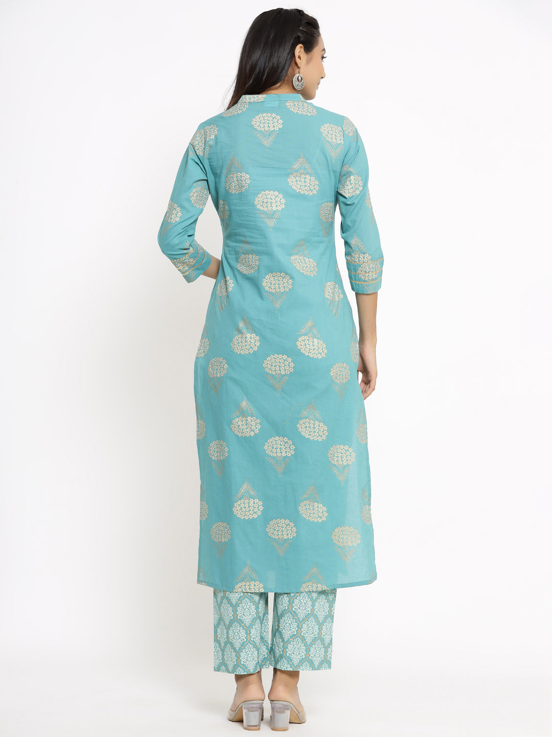 Women's Blue Kurti with Palazzo set by Kipek