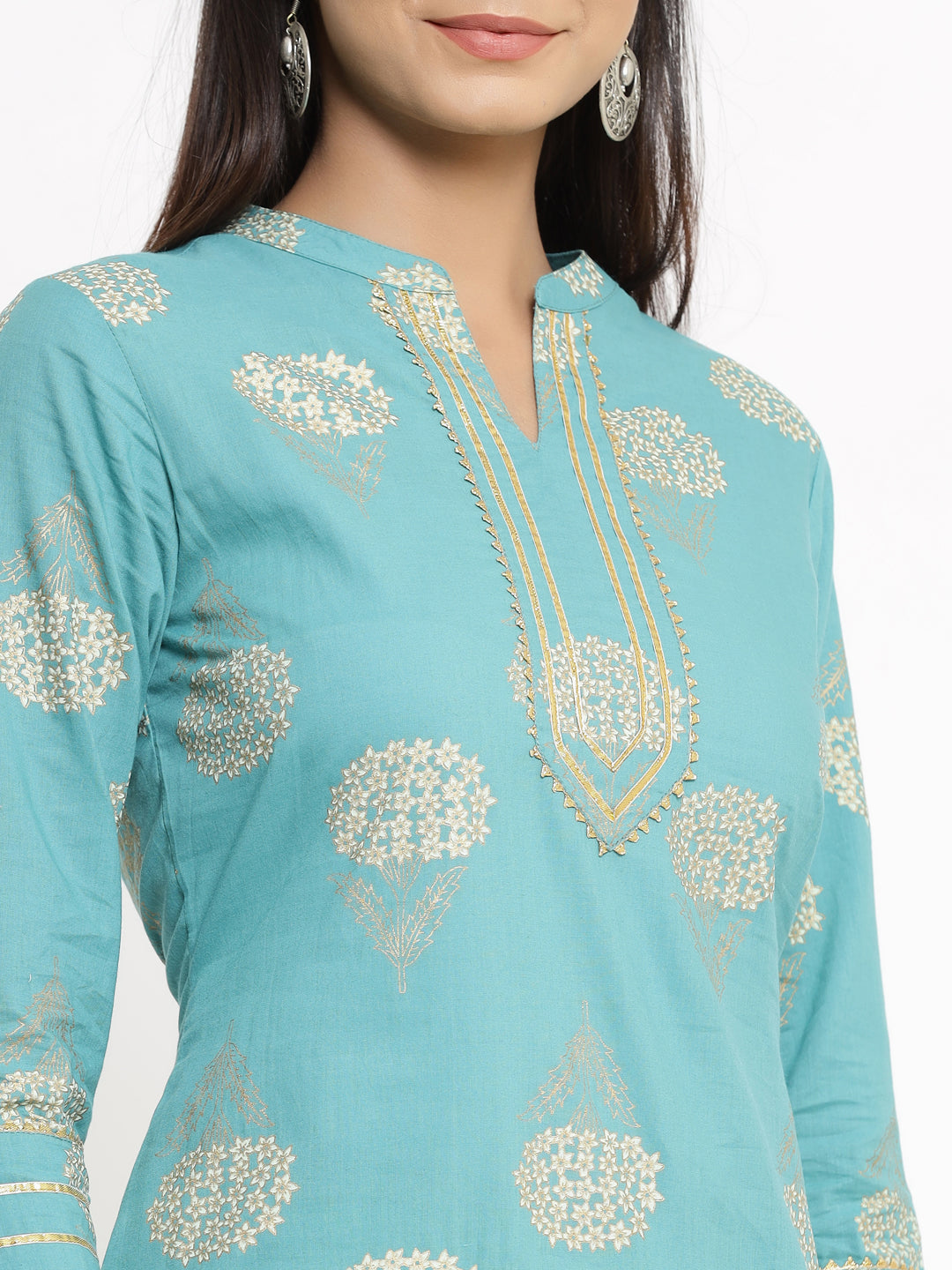 Women's Blue Kurti with Palazzo set by Kipek